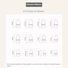 Elegant Fashion Press on Nails 24Pcs Medium Almond Nails
