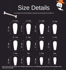 Spider Ghost Press on Nails 24Pcs Long Ballerina Nails