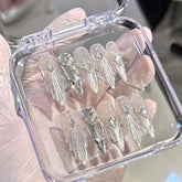 Cat's Eye Shell(Handmade Custom Nails)/10Pcs Stiletto Nails