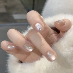 Laser Butterfly Cat Eye(Handmade press on nails)/10Pcs Square Nails