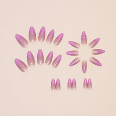 Purple Gradient(Handmade press on nails)/24Pcs Almond Nails