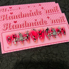 Fire Planet(Handmade press on nails)/10Pcs Almond Nails