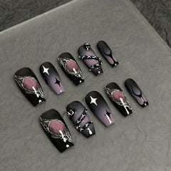 Y2K Snake Punk(Handmade press on nails)/10Pcs Squoval Nails