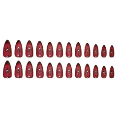 Cat Eye Spider Web Press on Nails 24Pcs Medium Almond Nails