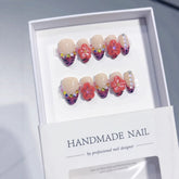 Blush Gradient Cat Eye(Handmade press on nails)/10Pcs Almond Nails