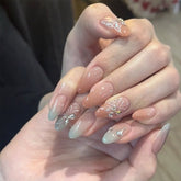 Butterfly(Handmade press on nails)/30Pcs Almond Nails