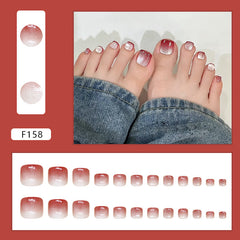 Gradient Color Cat Eye(Handmade Press On Nails)/24Pcs Short Toe Nails