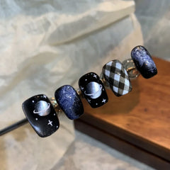 Starry Planet(Handmade press on nails)/10Pcs Square Nails