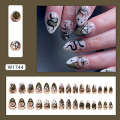 Cthulhu simple pattern Press on Nails 24Pcs Short Almond Nails