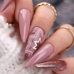 Maple Leaf(Handmade press on nails)/24Pcs Stiletto Nails