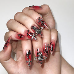 Fire Planet(Handmade press on nails)/10Pcs Almond Nails