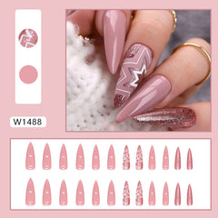 Maple Leaf(Handmade press on nails)/24Pcs Stiletto Nails
