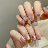 Bow Polka Dots Cat Eye(Handmade press on nails)/10Pcs Squoval Nails