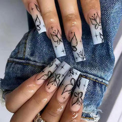 Mysterious Butterfly(Handmade press on nails)/24Pcs Ballerina Nails