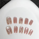 Sweet Princess Cat Eye(Handmade press on nails)/10Pcs Squoval Nails