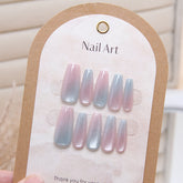 Cat Eye Gradient(Handmade press on nails)/10Pcs Coffin Nails