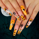 Spider Ghost Press on Nails 24Pcs Long Ballerina Nails