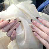 French Diamond(Handmade press on nails)/30Pcs Almond Nails