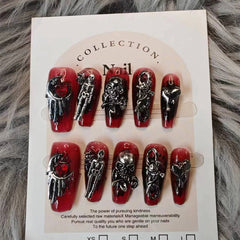 Gothic Style Skull Handmade press on nails
