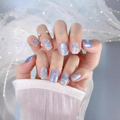 Cat Eye Butterfly 3D Snake Handmade press on Nails / 10Pcs Squoval Nails