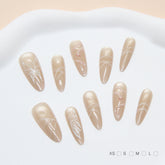 Snake & Ice Butterfly Cat Eye(Handmade press on nails)/10Pcs Stiletto Nails