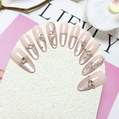 Butterfly French Cat Eye(Handmade press on nails)/10Pcs Stiletto Nails