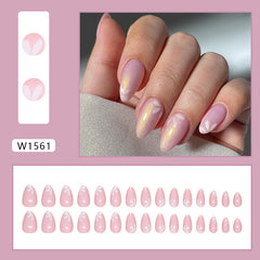 Cat Eye Flower(Handmade press on nails)/24Pcs Almond Nails