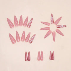 Maple Leaf(Handmade press on nails)/24Pcs Stiletto Nails