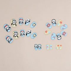 Doll Puppy(Handmade Press On Nails)/24Pcs Short Children Nails