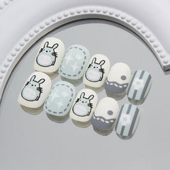 My Neighbor Totoro(Handmade Press On Nails)/24Pcs Short Children Nails