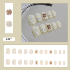 Bear(Handmade Press On Nails)/24Pcs Short Children Nails