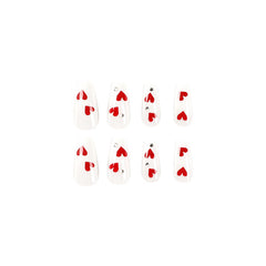 Love Diamond Press on Nails 24Pcs Long Coffin Nails
