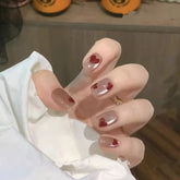 Love Cat Eye(Handmade press on nails)/10Pcs Squoval Nails