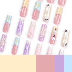 Macaron(Handmade press on nails)/24Pcs Coffin Nails