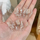 Pearl Butterfly(Handmade press on nails)/30Pcs Coffin Nails