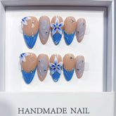 Island Summer Relief Shell(Handmade press on nails)/10Pcs Almond Nails