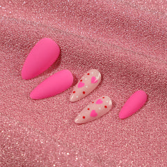 Frosted Love Polka Dots Press on Nails 24Pcs Medium Almond Nails