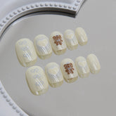Bear(Handmade Press On Nails)/24Pcs Short Children Nails