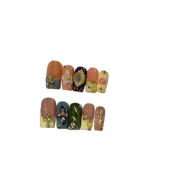 Vintage Manor 3D(Handmade press on nails)/10Pcs Square Nails