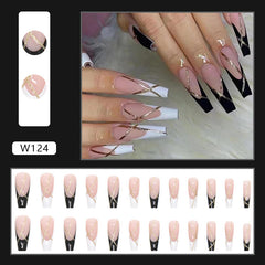 Gold Bars(Handmade press on nails)/24Pcs Ballerina Nails