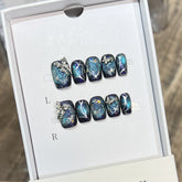 Whirlpool Galaxy Cat Eye(Handmade press on nails)/10Pcs Square Nails