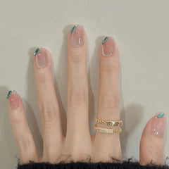 Blush Gradient Cat Eye(Handmade press on nails)/10Pcs Square Nails