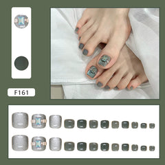 Diamond Cat Eye(Handmade Press On Nails)/24Pcs Short Toe Nails