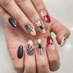 Blood Spider(Handmade press on nails)/10Pcs Almond Nails