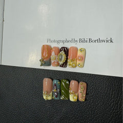 Vintage Manor 3D(Handmade press on nails)/10Pcs Square Nails