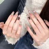 Ruby(Handmade press on nails)/24Pcs Coffin Nails