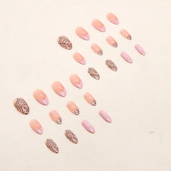Love Spider Web Press on Nails 24Pcs Medium Almond Nails