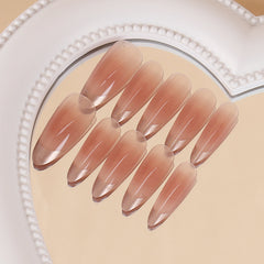 French Gold(Handmade press on nails)/30Pcs Almond Nails