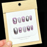 Starry Sky Dream Cat Eye(Handmade press on nails)/10Pcs Squoval Nails