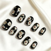 Retro Flower (Handmade press on nails)/10Pcs Square Nails